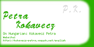 petra kokavecz business card